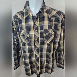 Vintage Wrangler double breasted pearl snap men's medium longsleeve